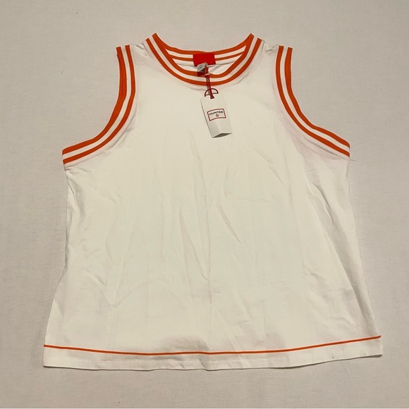 HUNTER for Target Contrast Trim White Orange Tank Top Shirt Women's Size XL - Picture 1 of 16